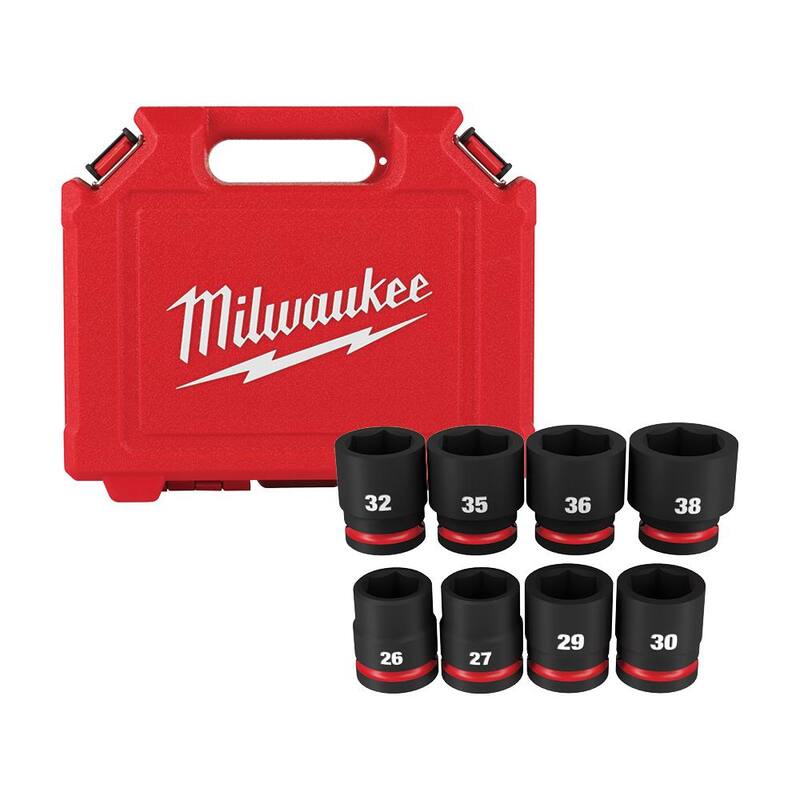 Set de dados de impacto de 6 puntos métricos de 3/4 de pulgada Milwaukee SHOCKWAVE (8 piezas) - 49-66-7019
