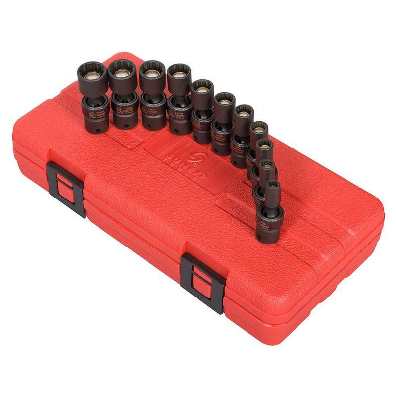 Herramientas SUNEX 1/4 in. Drive Juego de dados de impacto métricos universales con imán (11 piezas) - 1825