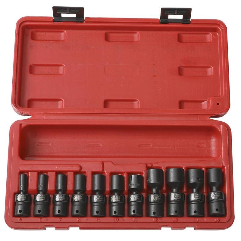 Herramientas SUNEX 1/4 in. Drive Juego de dados de impacto métricos universales con imán (11 piezas) - 1825