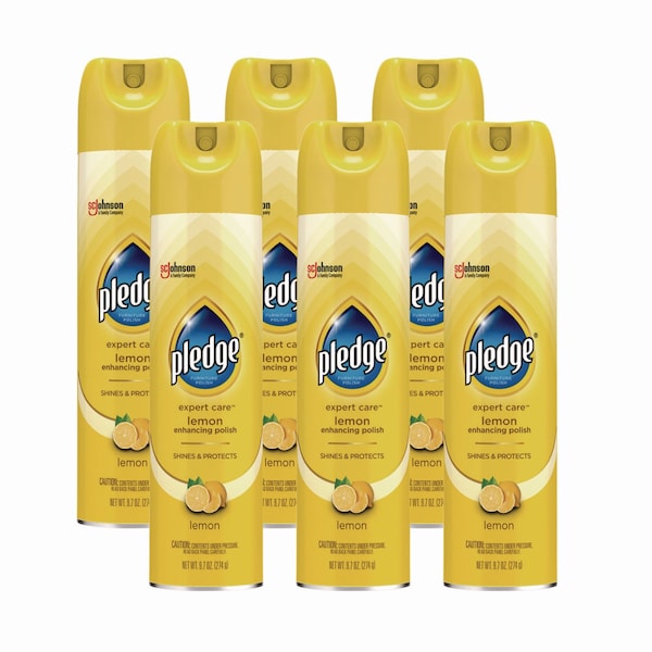 Pulidor de Muebles Pledge, Limón, Aerosol de 9.7 oz, Paquete de 6 - 100-46500738095