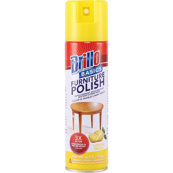 Brillo Basics 9 Oz. Aerosol Limpiador de Muebles al Limón - BB-28103