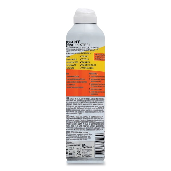 Limpiador de acero inoxidable sin manchas Clr, aroma a cítricos, lata de 12 oz, paquete de 6 - CSS-12