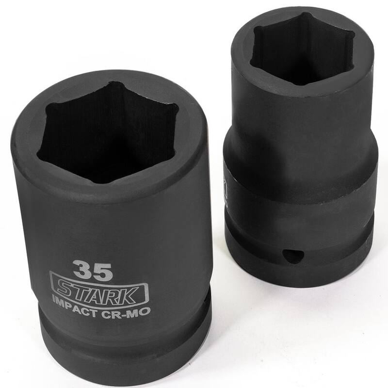 Juego de 11 piezas de llaves de impacto profundo Stark de 1 pulg. con combinación de SAE y métricas, con estuche de transporte - 35721-1