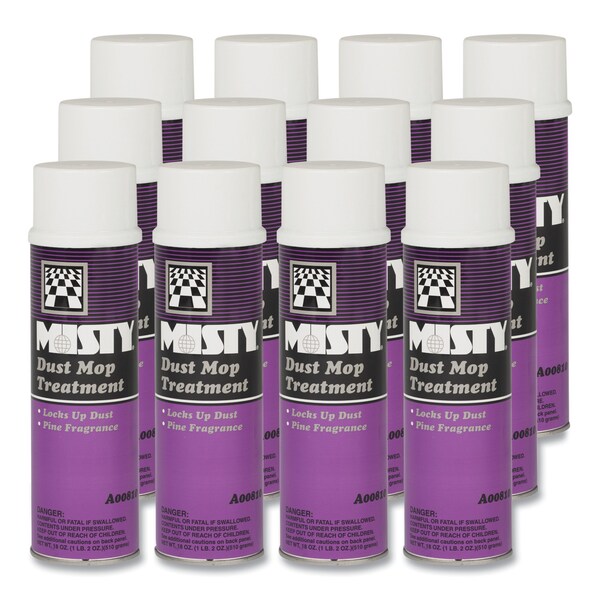 Tratamiento para trapeador de polvo con aroma a pino, Misty, aerosol de 20oz, paquete de 12 - 1003402