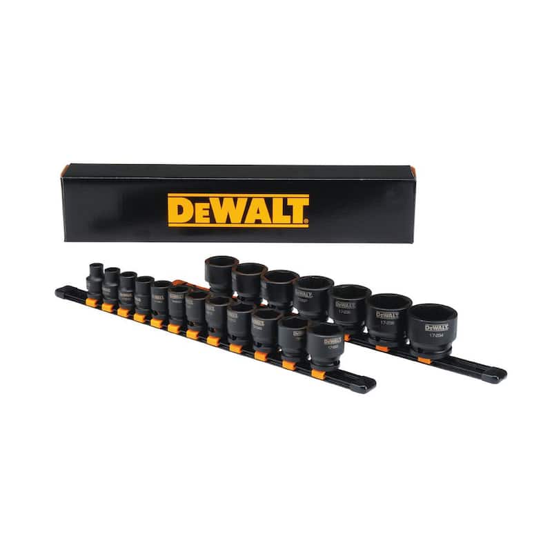 Juego de llaves de impacto DEWALT de 1/2 pulgadas de accionamiento SAE (19 piezas) - DWMT19240
