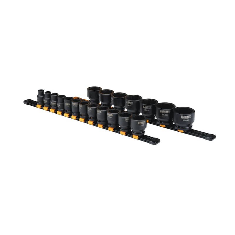 Juego de llaves de impacto DEWALT de 1/2 pulgadas de accionamiento SAE (19 piezas) - DWMT19240