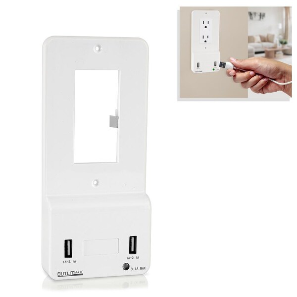 Placa de pared con luz nocturna y cargador, PWPLGULT214 - PWPLGULT214