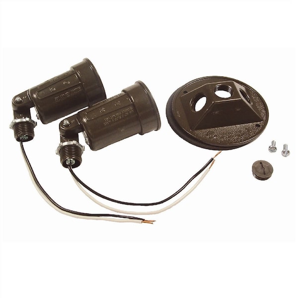 Bell Outdoor Round Weatherproof Combo Cover, 8" W x 4.125" H, Color: Bronze - 5625-2