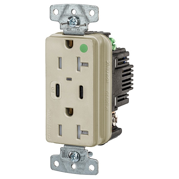 Receptáculo USB Hubbell Wiring Device-Kellems, marfil, 1 hp - USB8300CPDI