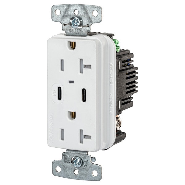 Receptáculo USB Hubbell Wiring Device-Kellems, Blanco, 1 hp - USB20CPDW