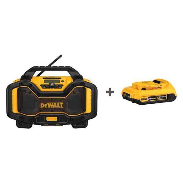 Dewalt Jobsite Charger Radio Kit, Includes Battery (4 Ah) - DCR025/DCB203