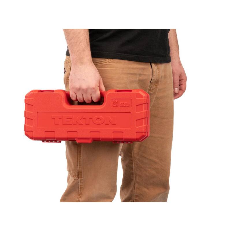 Juego de 7 piezas de impacto con estuche TEKTON de 1/2 pulgada para tuercas de eje de 6 puntos y  profundo, (29-38 mm) - SID92340