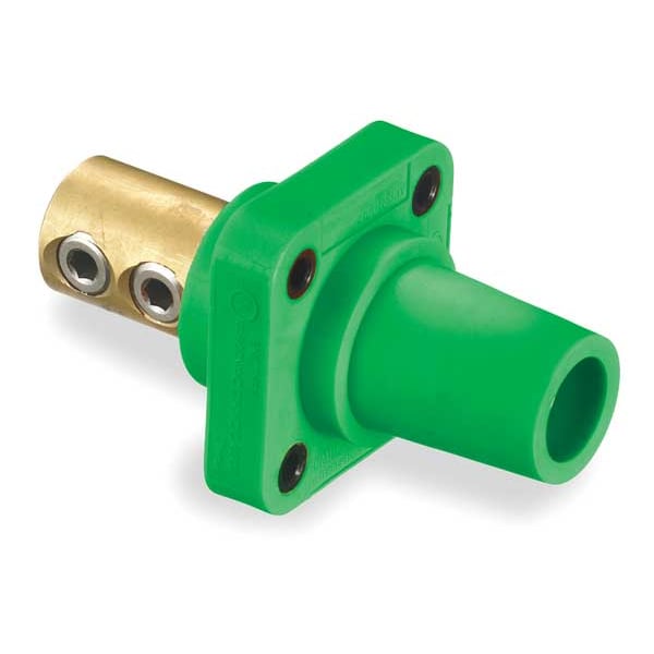 Hubbell Wiring Device-Kellems Receptacle, Female, Green, 4-4/0, Taper - HBLFRGN