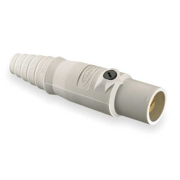 Conector Hubbell Wiring Device-Kellems, Doble Tornillo de Ajuste, Blanco, Macho - HBL400MW