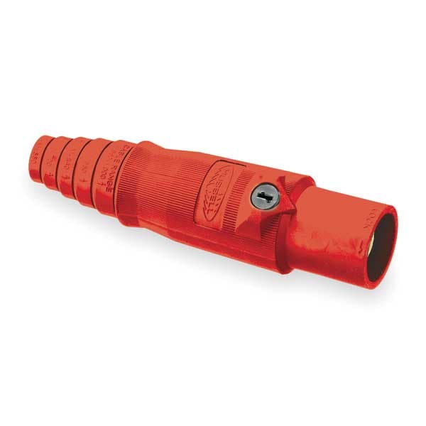 Conector Hubbell Wiring Device-Kellems, Doble Tornillo de Fijación, Rojo, Macho - HBL400MR