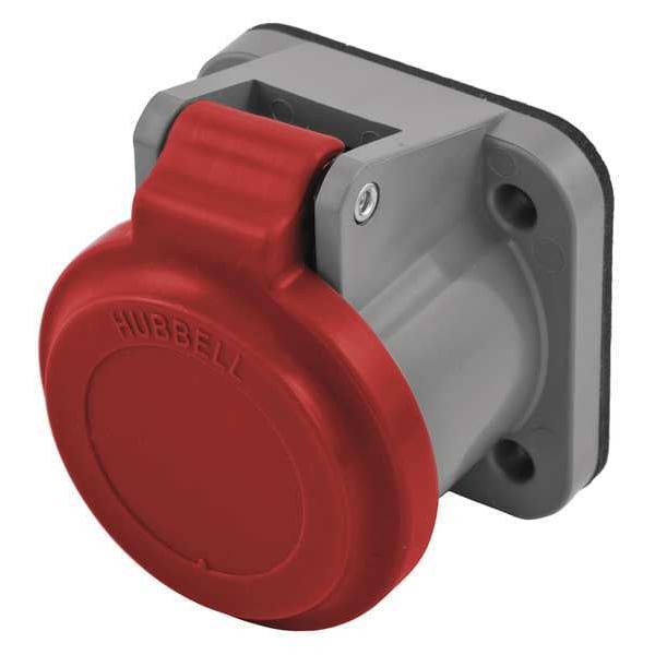 Conector de polo único Hubbell Wiring Device-Kellems, cubierta no metálica, rojo - HBLNCR
