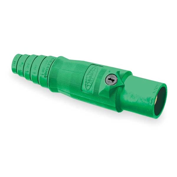 Conector Hubbell Wiring Device-Kellems, Doble Tornillo de sujeción, Verde, Macho - HBL400MGN