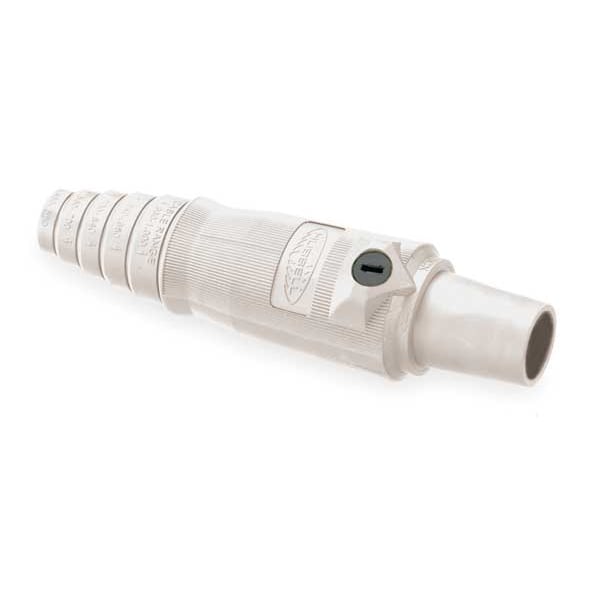 Conector de Hubbell Wiring Device-Kellems, Doble Tornillo de Fijación, Blanco, Hembra - HBL400FW