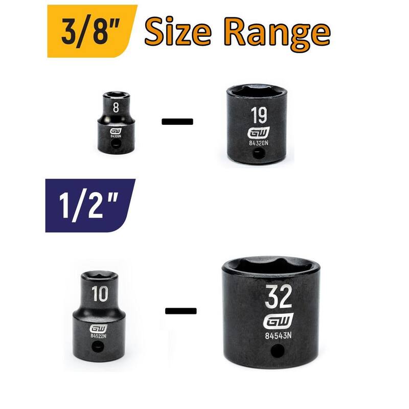 Set de bandeja de impacto 34 piezas métricas de 3/8 pulgadas, 1/2 pulgadas de GEARWRENCH - 85873