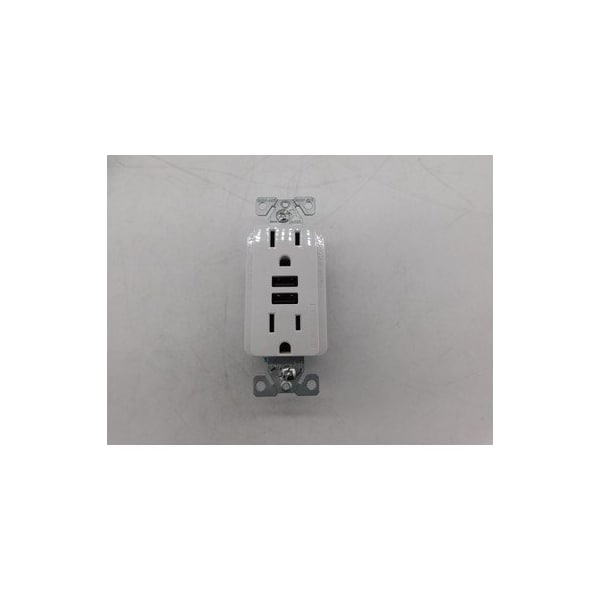 Eaton Combinación de Tomacorrientes con Cargador USB/Receptáculo Dúplex 15A 125V - TR7765W-BOX