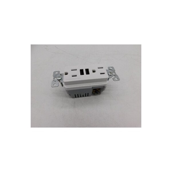 Eaton Combinación de Tomacorrientes con Cargador USB/Receptáculo Dúplex 15A 125V - TR7765W-BOX