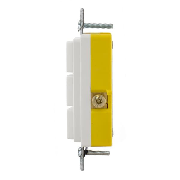 Interruptores y controles de iluminación, dispositivos combinados, grado residencial, serie decorativa, 3 interruptores de tres vías, 15A 120V CA, cableado lateral, blanco - RCD111W
