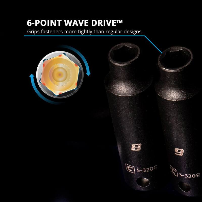 Juego de llaves de vaso de impacto superficiales y profundos métricos de 3/8 de pulgada de Capri Tools (30 piezas) - CP53000-30MSD