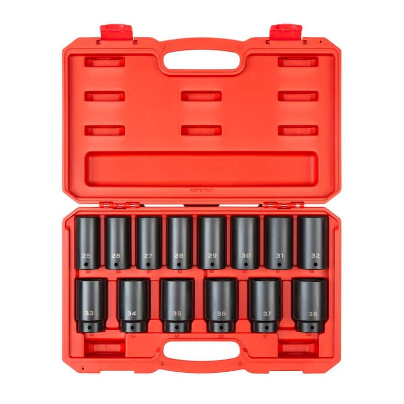 Set de 14 piezas de dados de impacto de 6 puntos profundos de 1/2 pulg. TEKTON (25 mm - 38 mm) - SID92333