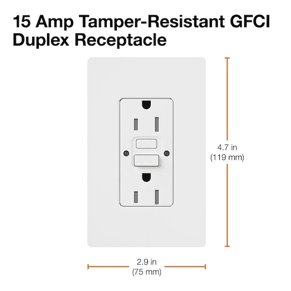 Lutron Receptáculos, GFCI, a prueba de manipulaciones, blanco - CAR-15-GFST-WH