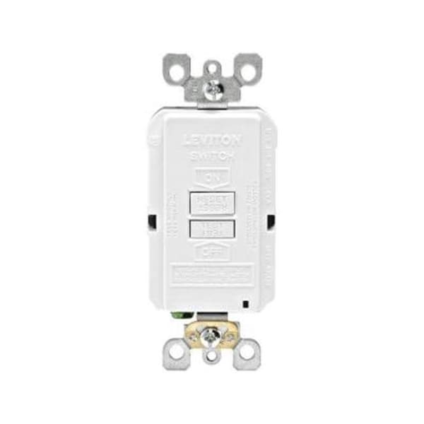 Leviton Leviton Mfg R58-GFRBF-0KW 20 AMP 125 Volt Combo Self-Test Blank Face GFCI Outlet; Blanco - 7059124
