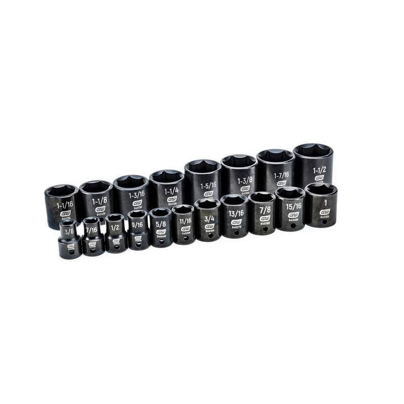 Set de 19 piezas de dados estándar de impacto de 1/2 pulgada de 6 puntos GEARWRENCH - 84932N