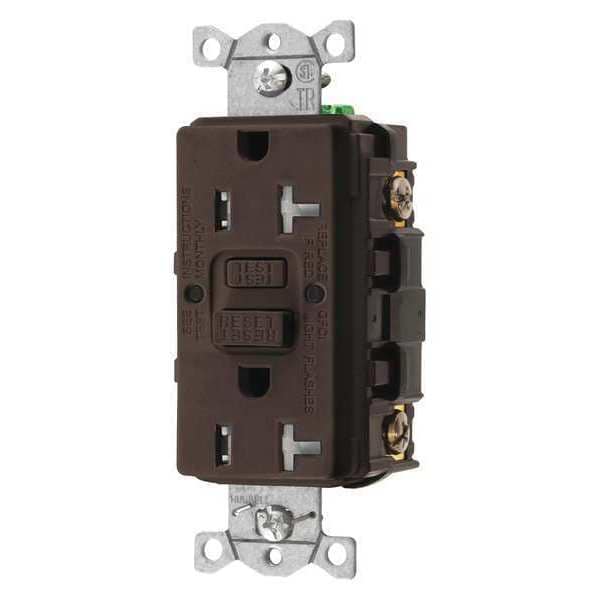 Receptáculo GFCI para uso comercial, color café, 20A, 1 HP - GFRTR20