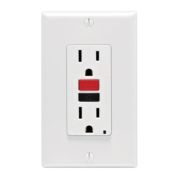 Leviton SmartlockPro Tomacorriente GFCI blanco dúplex 15 amperios 125 V 5-15R 1 pieza - C12-GFNT1-RNW