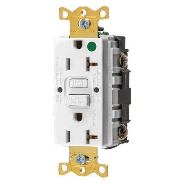 Receptáculo GFCI Hubbell Wiring Device-Kellems, 20A, 125VAC, 5-20R, Blanco - GFR83W