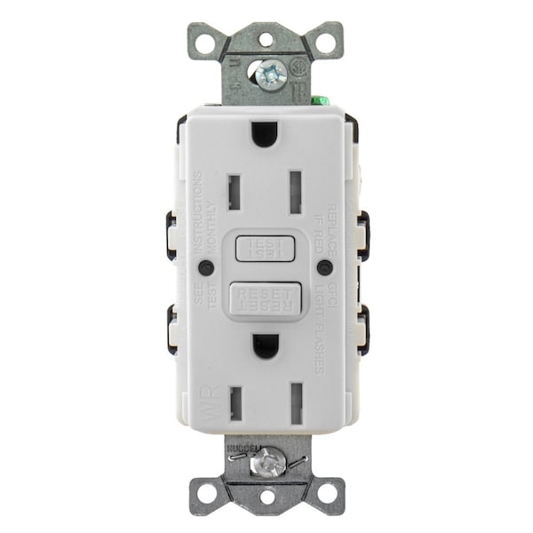 Receptáculo GFCI Hubbell Wiring Device-Kellems, 15A, 125VAC, 5-15R, Blanco - GFRTW15W