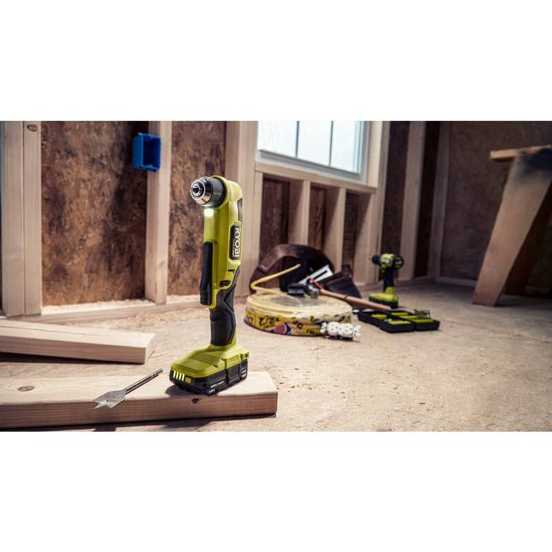 RYOBI ONE+ HP 18V Kit Combo Compacto Inalámbrico sin Escobillas de 2 Herramientas con Taladro de Ángulo Recto de 3/8 pulgadas y Herramienta de Corte (Solo Herramientas) - PSBRA02B-PSBCS02B