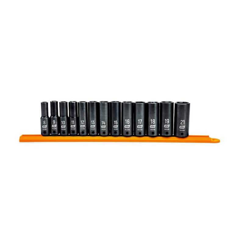 Juego de dados de impacto profundo métricos de 6 puntos de 3/8 pulgadas GEARWRENCH (13 piezas) - 84914N