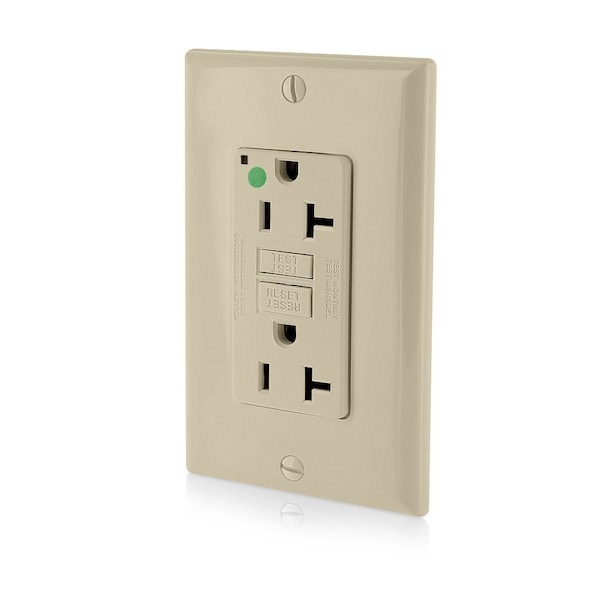 Receptáculo GFCI Leviton, 20A, 125Vac, 5-20R, Marfil - GFNT2-HGI