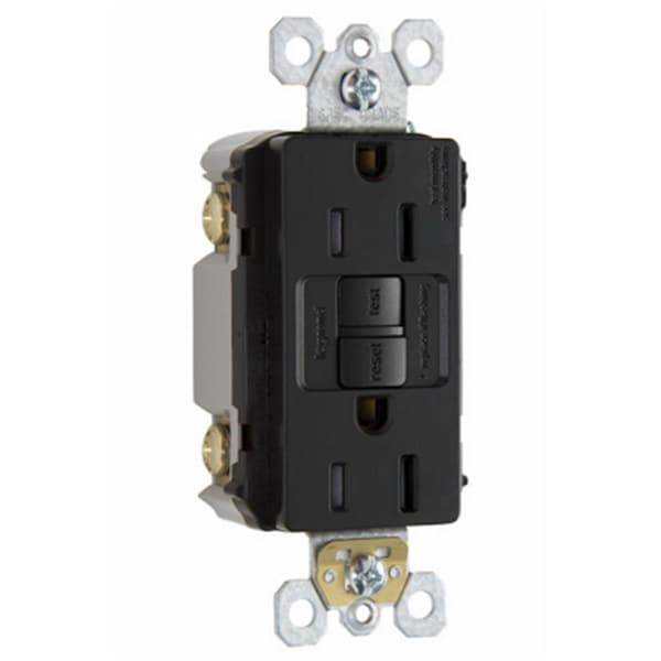 Receptáculo GFCI resistente a manipulaciones Nextgen 1597TRBKCC4 de 15A 125V, auto prueba en negro