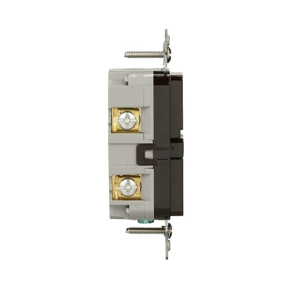 Eaton Wiring Devices Eaton GFCI Receptacle, 125 V, 15 A, NEMA: NEMA 5-15R, Back, Side Wiring, Brown - GF15B