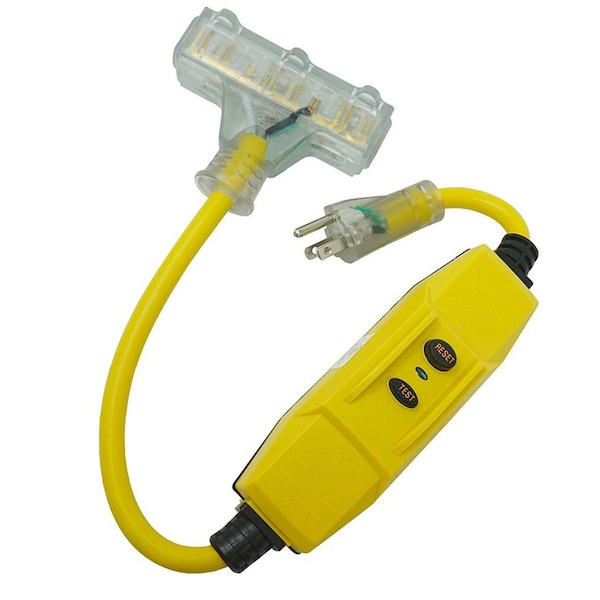 Southwire 26020008-6 Protector portátil de seguridad GFCI 12/3, toma triple de 15A - 26020-008-6-SOUTHWIRE