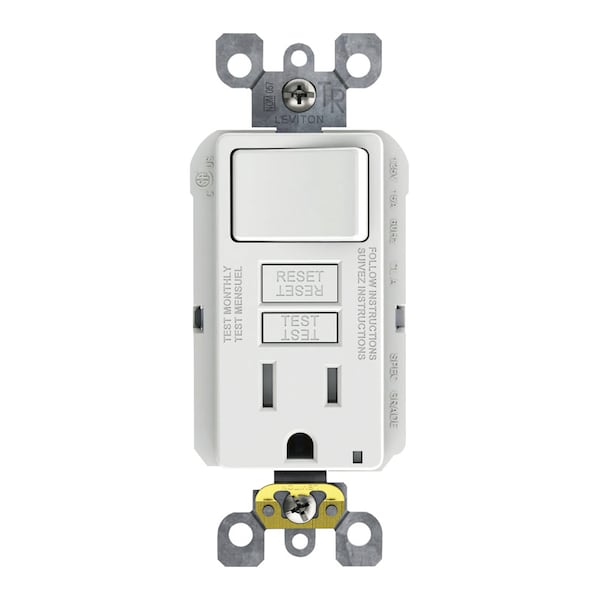 Leviton SmartlockPro 15 amperios 125 V toma de corriente GFCI blanca 5-15R 1 paquete - C22-SFSW1-00W