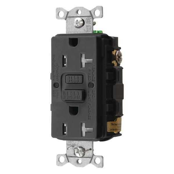 Receptáculo GFCI para uso comercial, negro, 20A, 1 HP - GFRTR20BLK