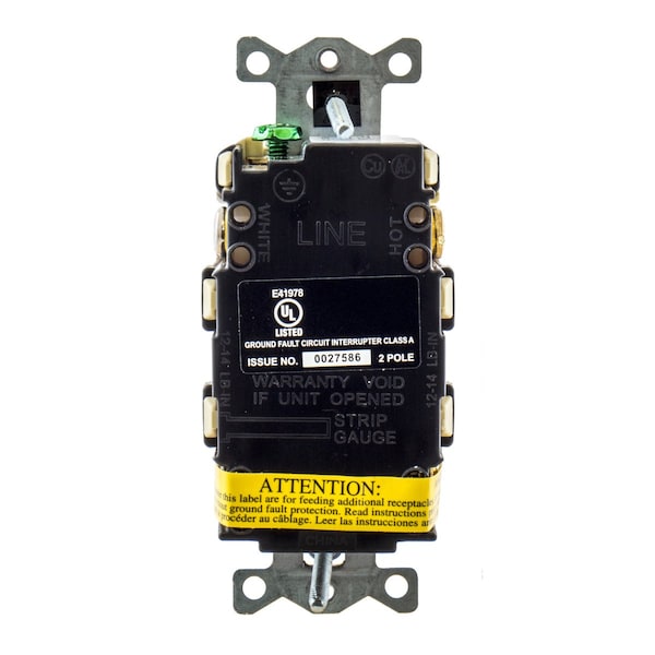 Receptáculo GFCI para uso comercial, negro, 20A, 1 HP - GFRTR20BLK