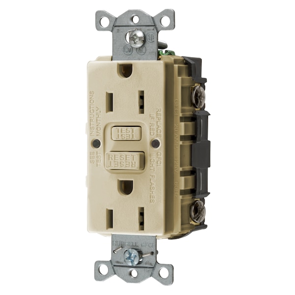 Productos de falla a tierra de Hubbell Wiring Device-Kellems, receptáculos GFCI estándar comercial, GFRST15IU - GFRST15IU