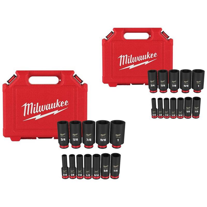 Juego de 24 piezas de vasos de impacto de 6 puntos, de 3/8 de pulgada, de la marca Milwaukee SHOCKWAVE - 49-66-7006-49-66-7006.