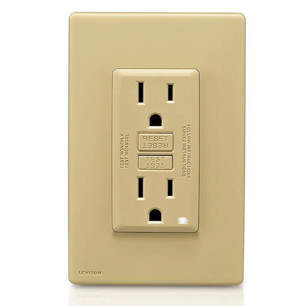 Interruptor de circuito Leviton, 15A, 125V AC, 2, 3 Polos - RGF15-WG