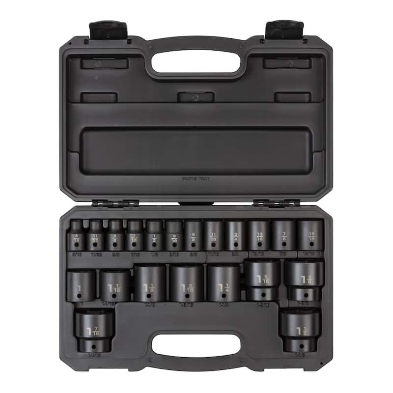 Juego de 21 piezas de dados de impacto de 6 puntos TEKTON de 1/2 pulgada (5/16 a 1-1/2 pulgada) - SID92302