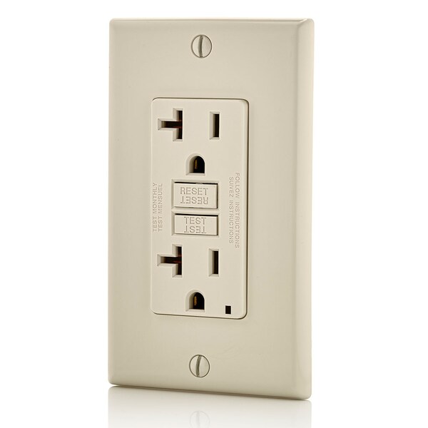 Receptáculo GFCI Leviton, 20A, 125Vac, 5-20R, Almendra - GFNT2-T