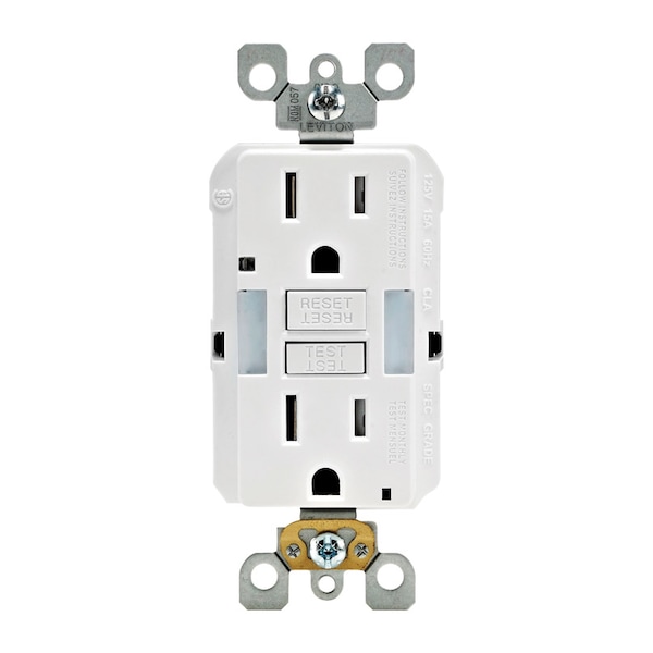 Leviton Leviton SmartlockPro 15 amps 125 V Duplex White GFCI Outlet 5-15R 1 pk - GFNL1-00W
